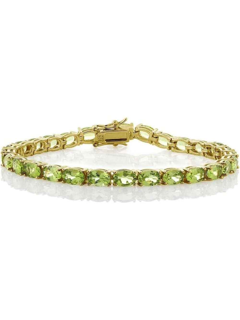 Stunning Green Peridot Tennis Bracelet for Women - Elegant Gemstone Jewelry